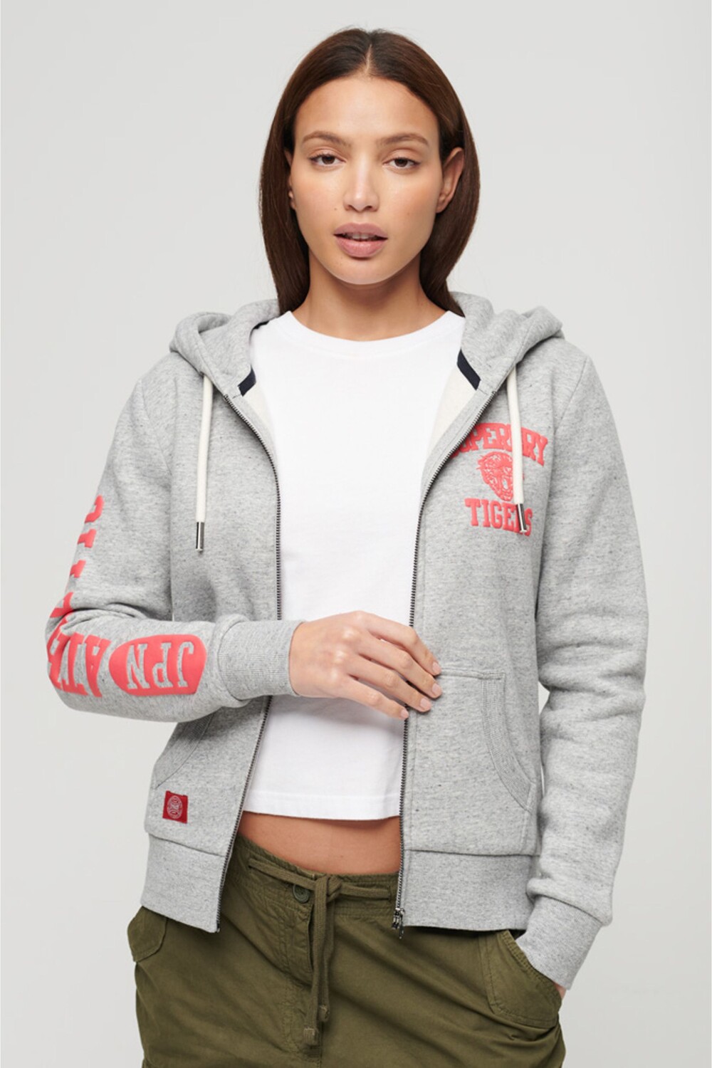 

Худи на молнии Athletic College Superdry, серый