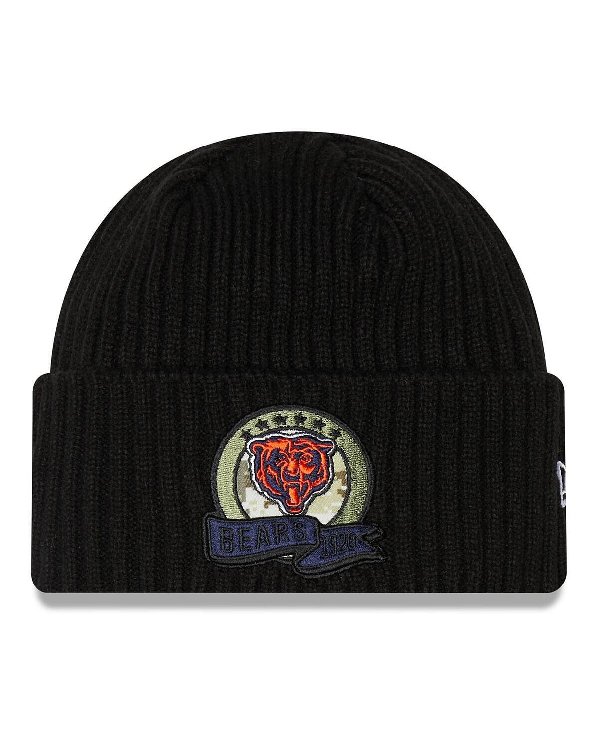 

Черная вязаная шапка с приветствием для мальчиков Chicago Bears 2022 New Era