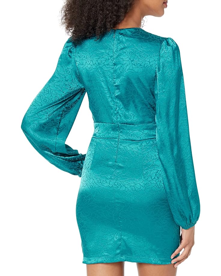 Платье Bebe Satin Button-Up Jacquard Dress, цвет Crystal Teal поло thisisneverthat jacquard button up top размер l бежевый