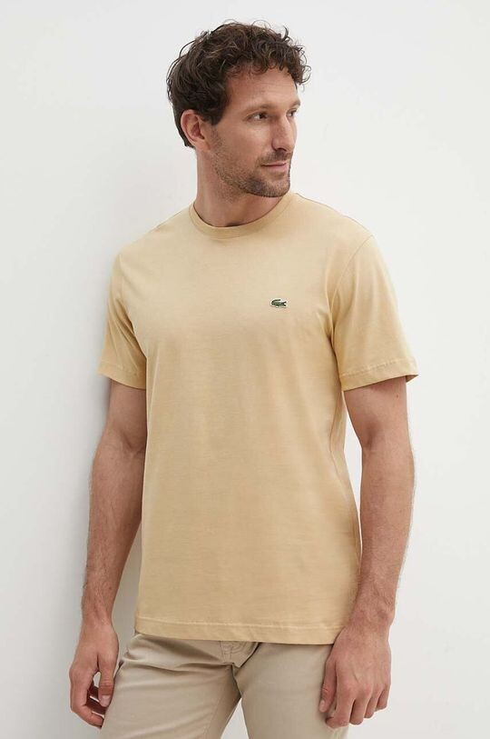 

Хлопковая футболка Lacoste, бежевый