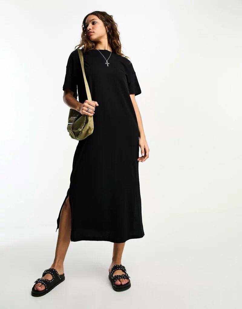 цена Черное платье-макси в стиле oversize Only