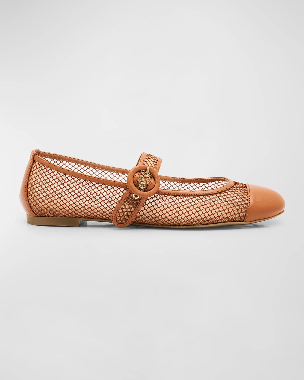 

Сетчатые балетки Мэри Джейн Solstice Aquazzura, цвет Tobacco