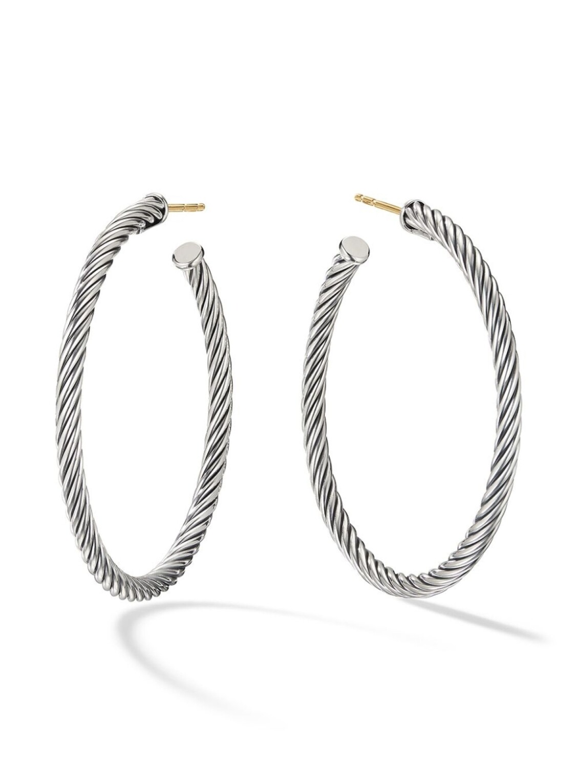 

Серебряные серьги-кольца Cable David Yurman, серебряный
