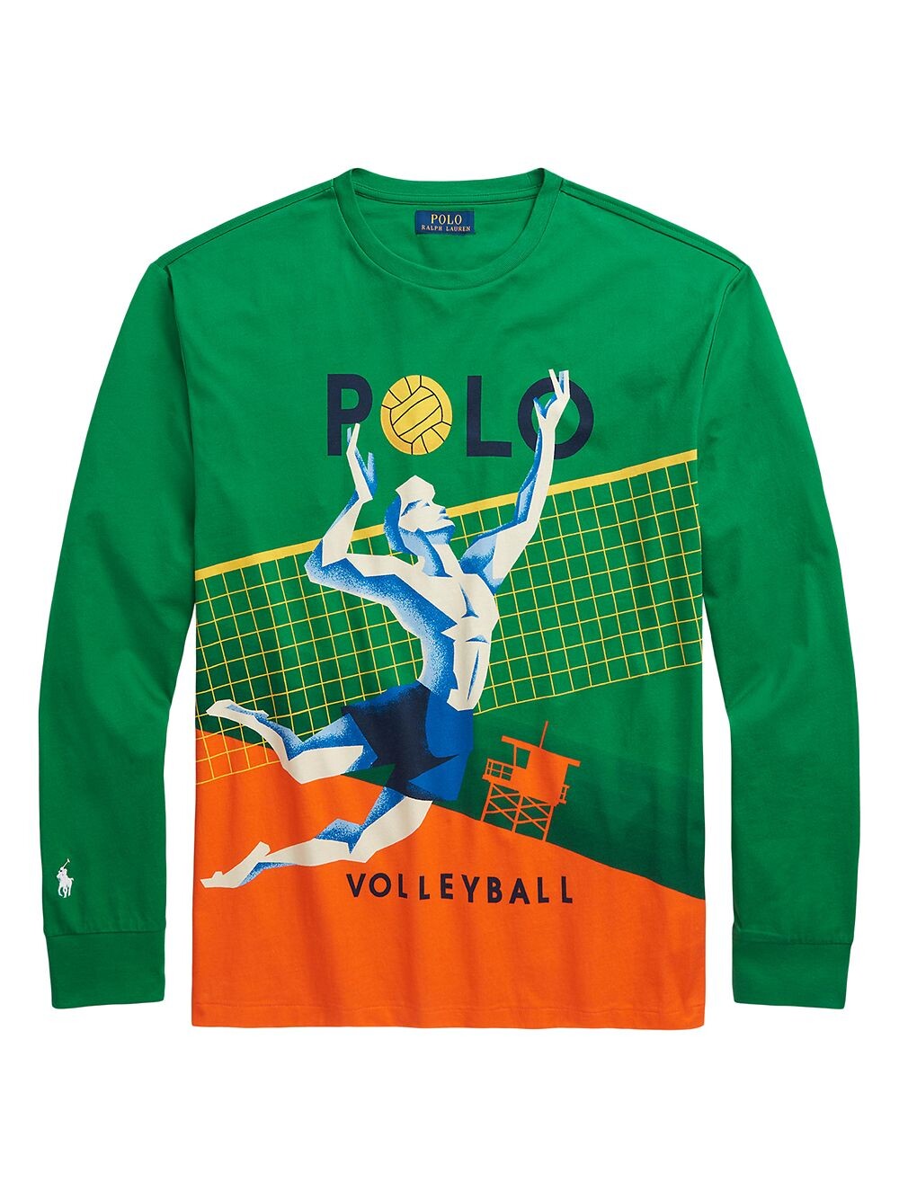 

Футболка с длинными рукавами и логотипом Volley Polo Ralph Lauren, зеленый