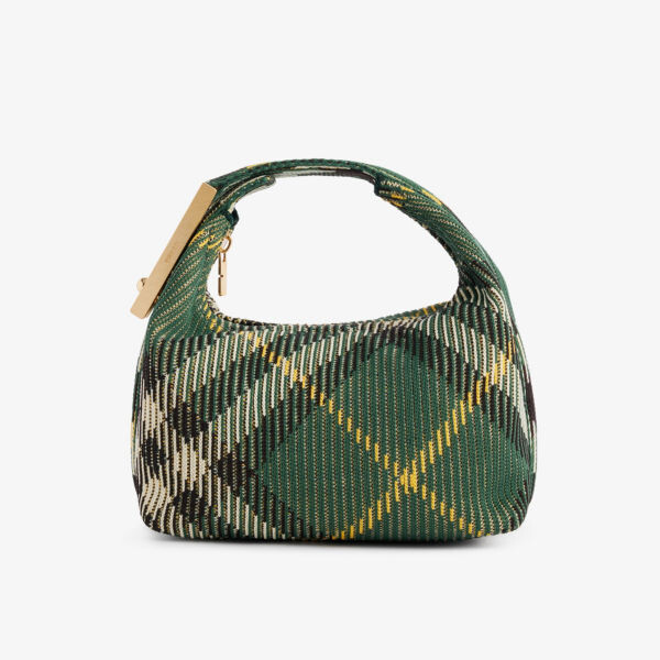 

Плетеная сумка в клетку с верхней ручкой Burberry, цвет ivy