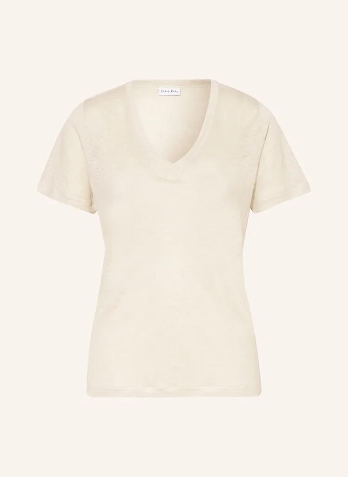 

Льняная футболка Calvin Klein, бежевый, Коричневый