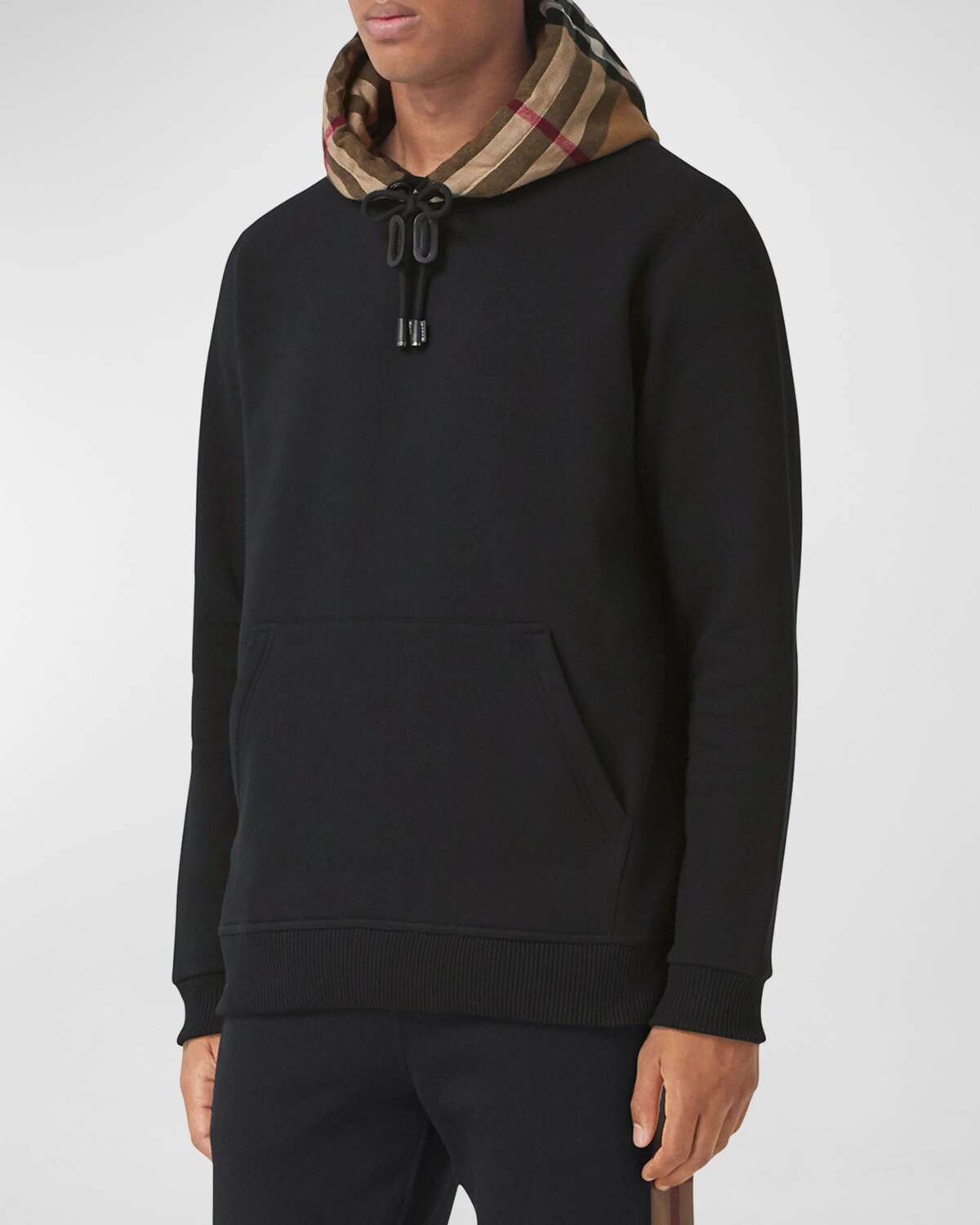 

Мужской пуловер в клетку с капюшоном Burberry, цвет Black