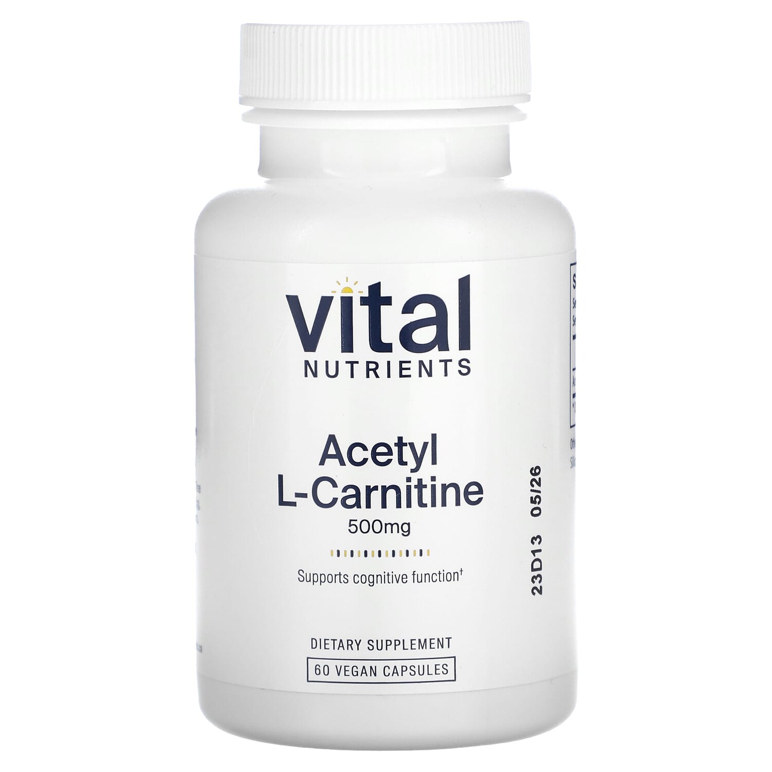 

Ацетил L-карнитин, 500 мг, 60 веганских капсул, Vital Nutrients