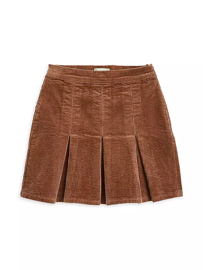 Вельветовая теннисная юбка для маленьких девочек и девочек Tractr, коричневый