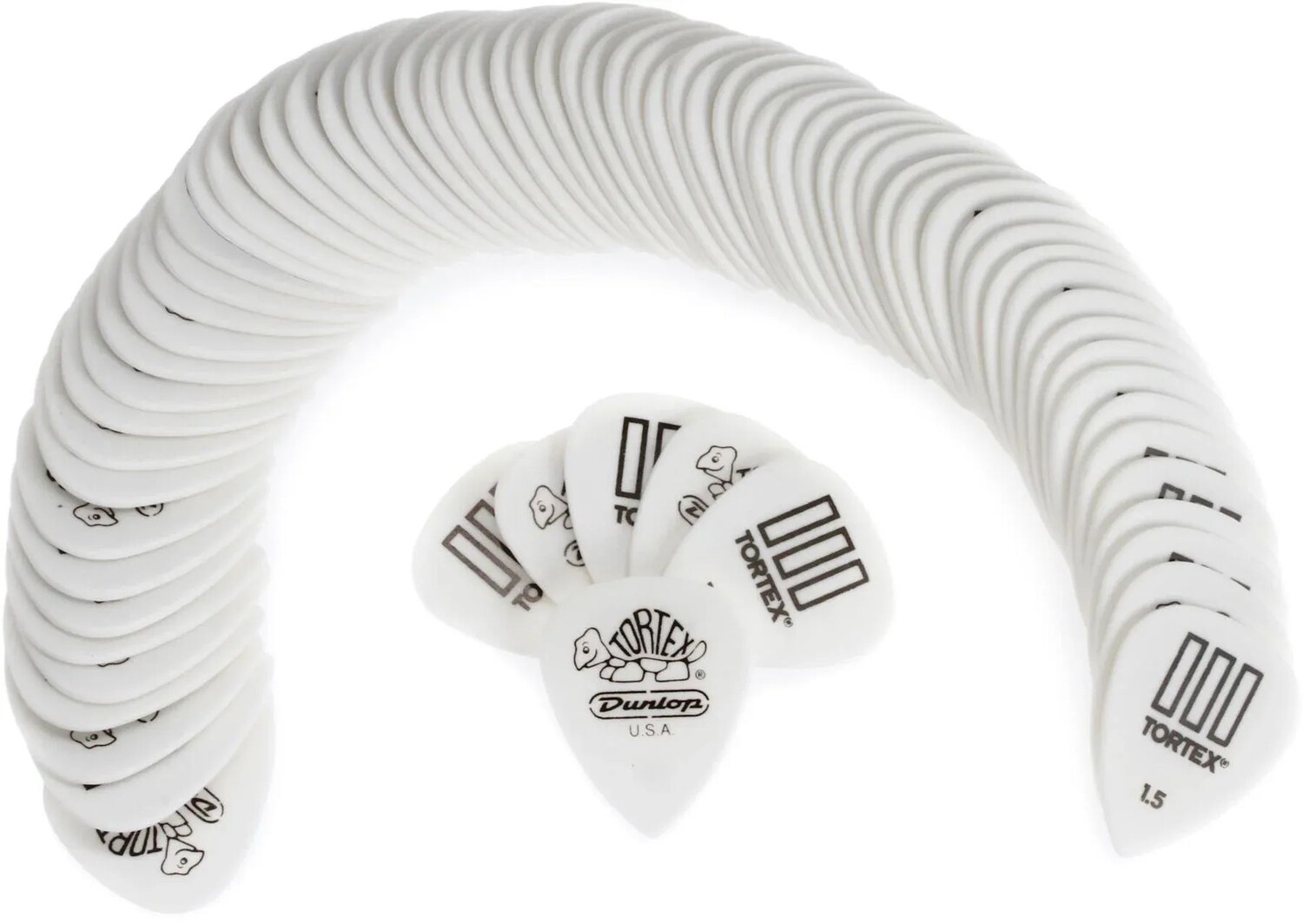 

Медиаторы для гитары Dunlop Tortex TIII — 1,50 мм, белые (72 шт.)