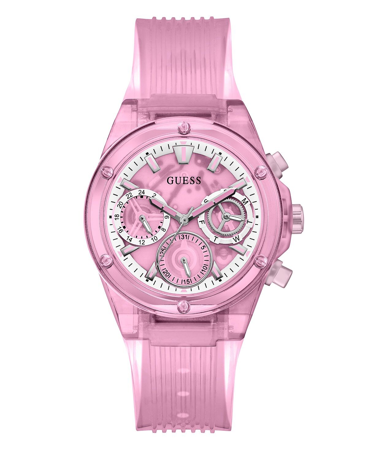 

Женские многофункциональные розовые часы из полиуретана, 39 мм GUESS, розовый