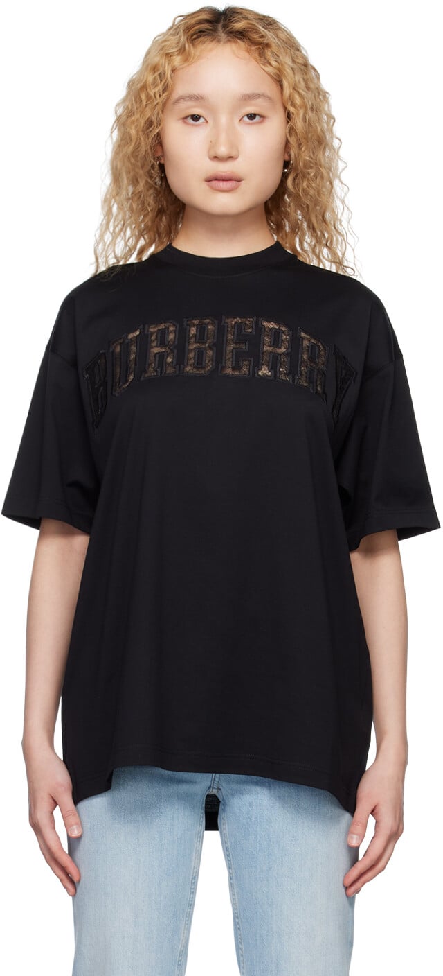 

Черная футболка оверсайз Burberry, Черный, Черная футболка оверсайз Burberry