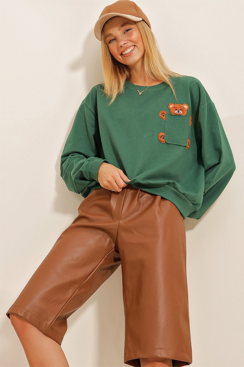 

Толстовка - Зеленый - Oversize Trend Alaçatı Stili, зеленый