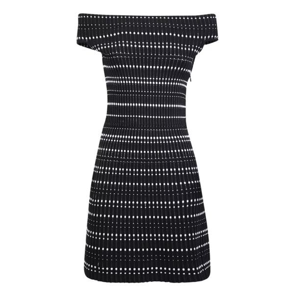 

Платье off-shoulder silhouette knitted mini-dress Alexander Mcqueen, черный