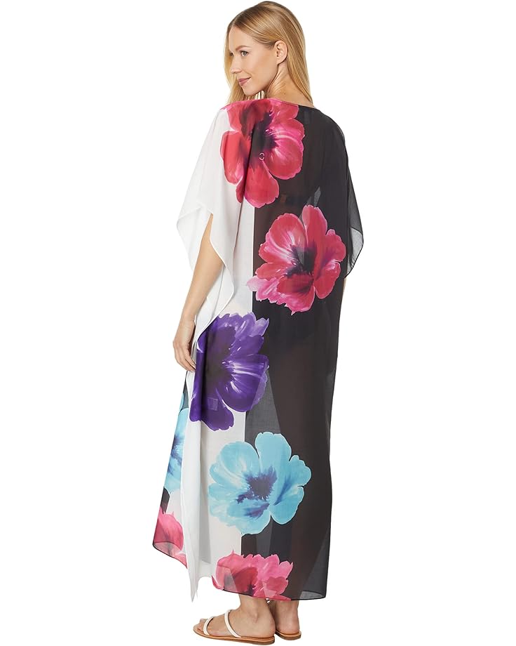 Платье H Halston V-Neck Shirred Caftan Dress, цвет Oversized Floral Multi