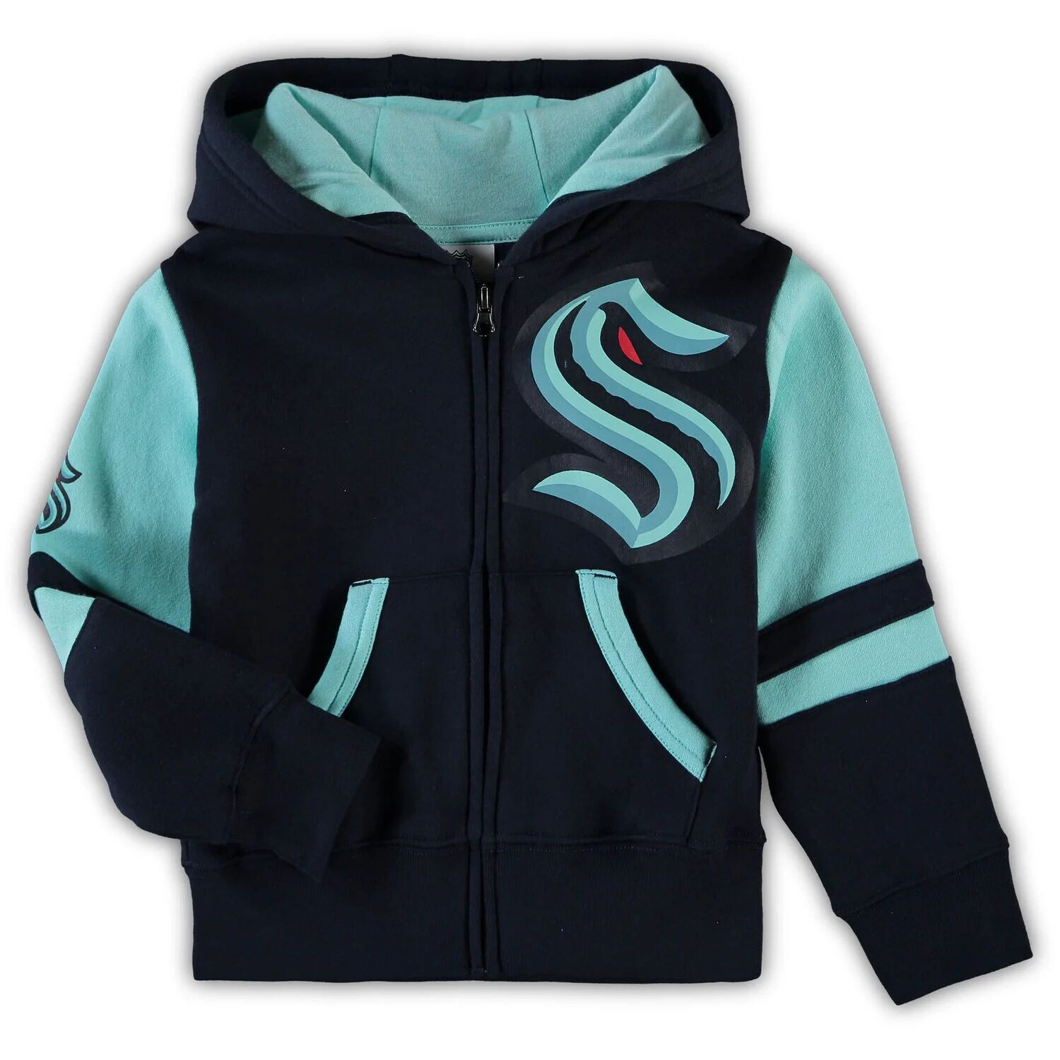 

Толстовка с капюшоном и молнией во всю длину Seattle Kraken Deep Sea Blue для дошкольников Outerstuff