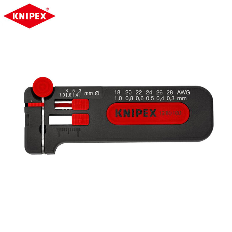 Мини-инструмент для зачистки проводов KNIPEX 100 мм с функцией фиксации и регулировки, клещи для зачистки тонких медных проводов 12 80 100 SB