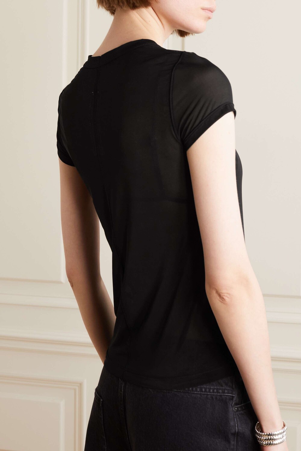 

RICK OWENS Футболка из эластичной сетки, черный
