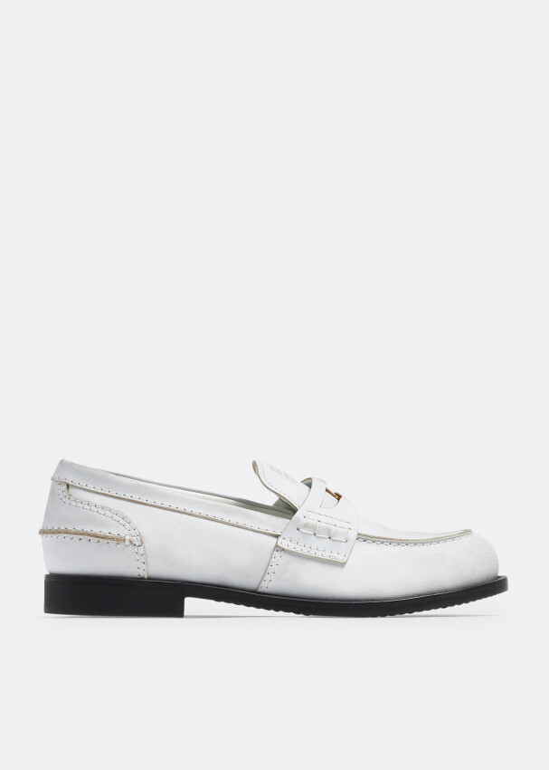 

Лоферы Miu Miu Vintage-Effect Leather, белый