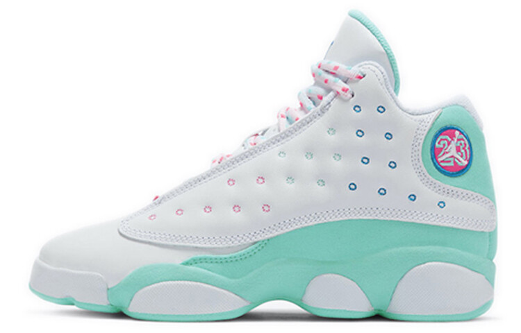 

Jordan 13 Retro White Soar Green Pink (GS)