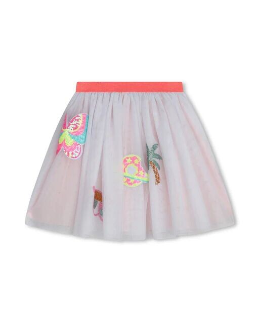 

Тюлевая юбка для девочки с аппликациями из пайеток Billieblush, белый