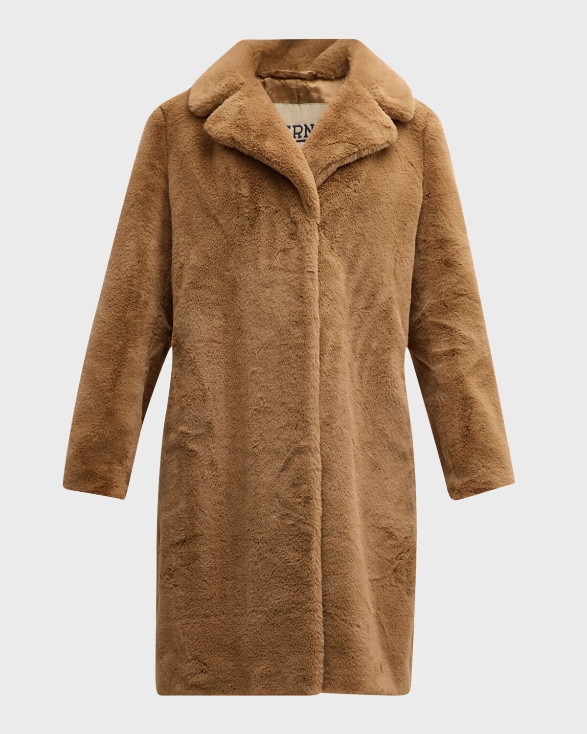 

Длинное пальто из мягкого искусственного меха Herno, цвет Camel