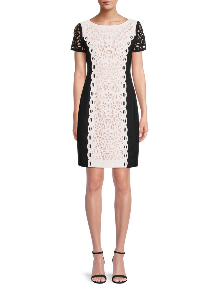 Платье-футляр с цветными блоками с лазерной резкой Focus By Shani, цвет Black White кроссовки ewing focus x white black
