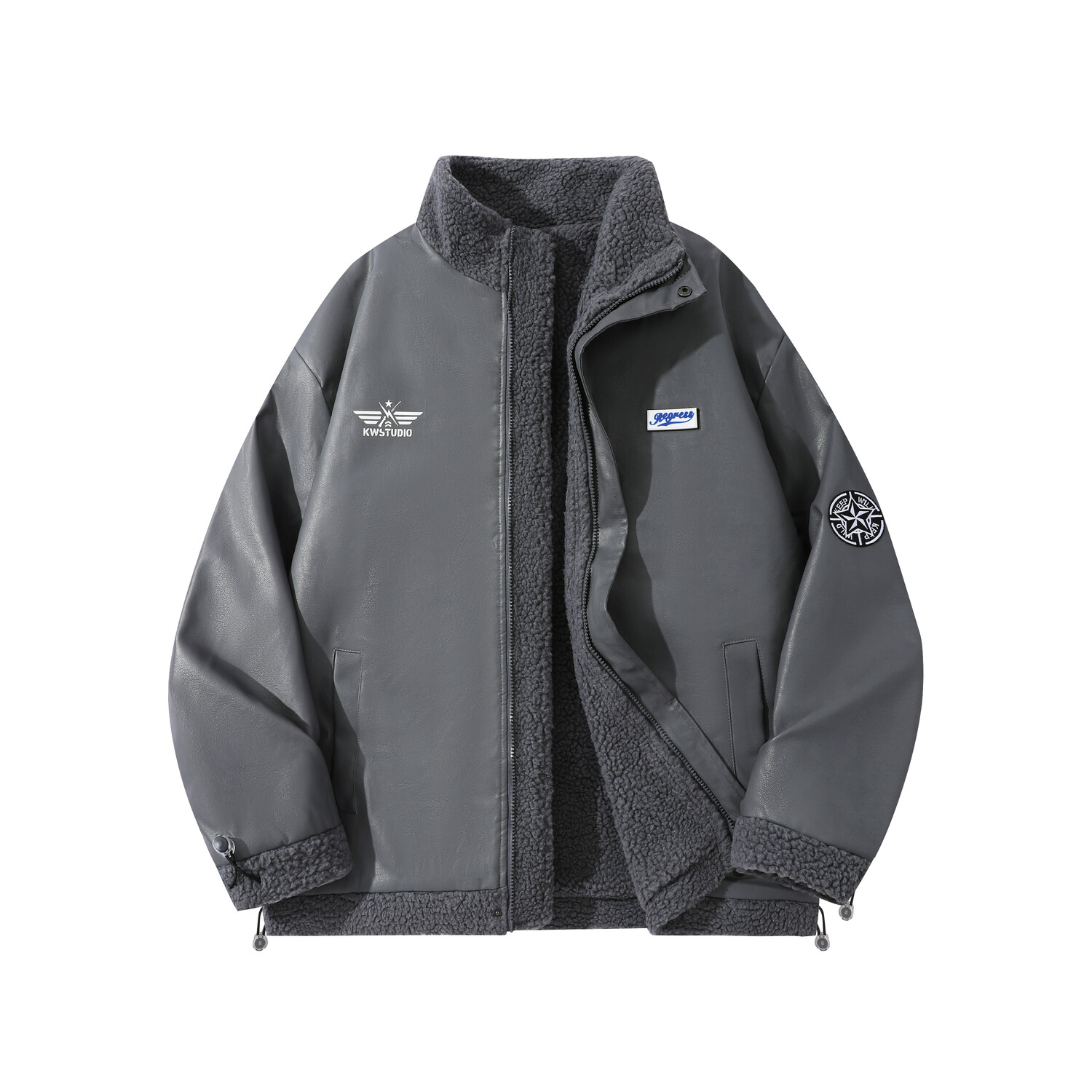 

Куртка унисекс KW, Off-white (бесплатная бархатная базовая рубашка)