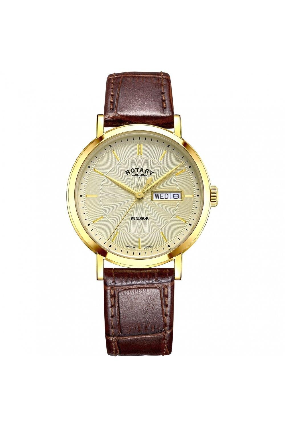 

Классические аналоговые кварцевые часы из нержавеющей стали Windsor - Gs05423/03 Rotary, желтый