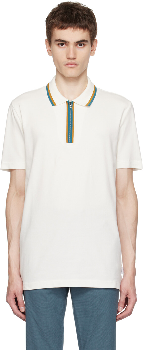 

Белая футболка-поло с молнией до половины длины PS by Paul Smith, Белый