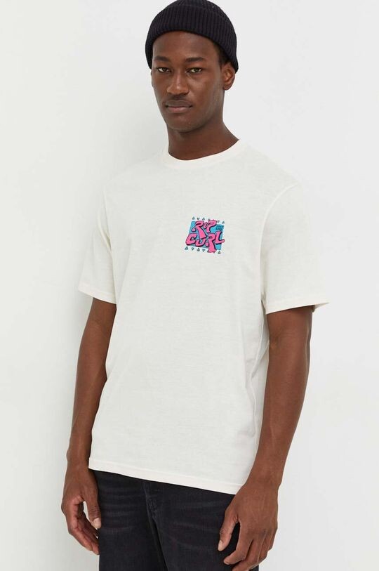 

Хлопковая футболка Rip Curl, бежевый