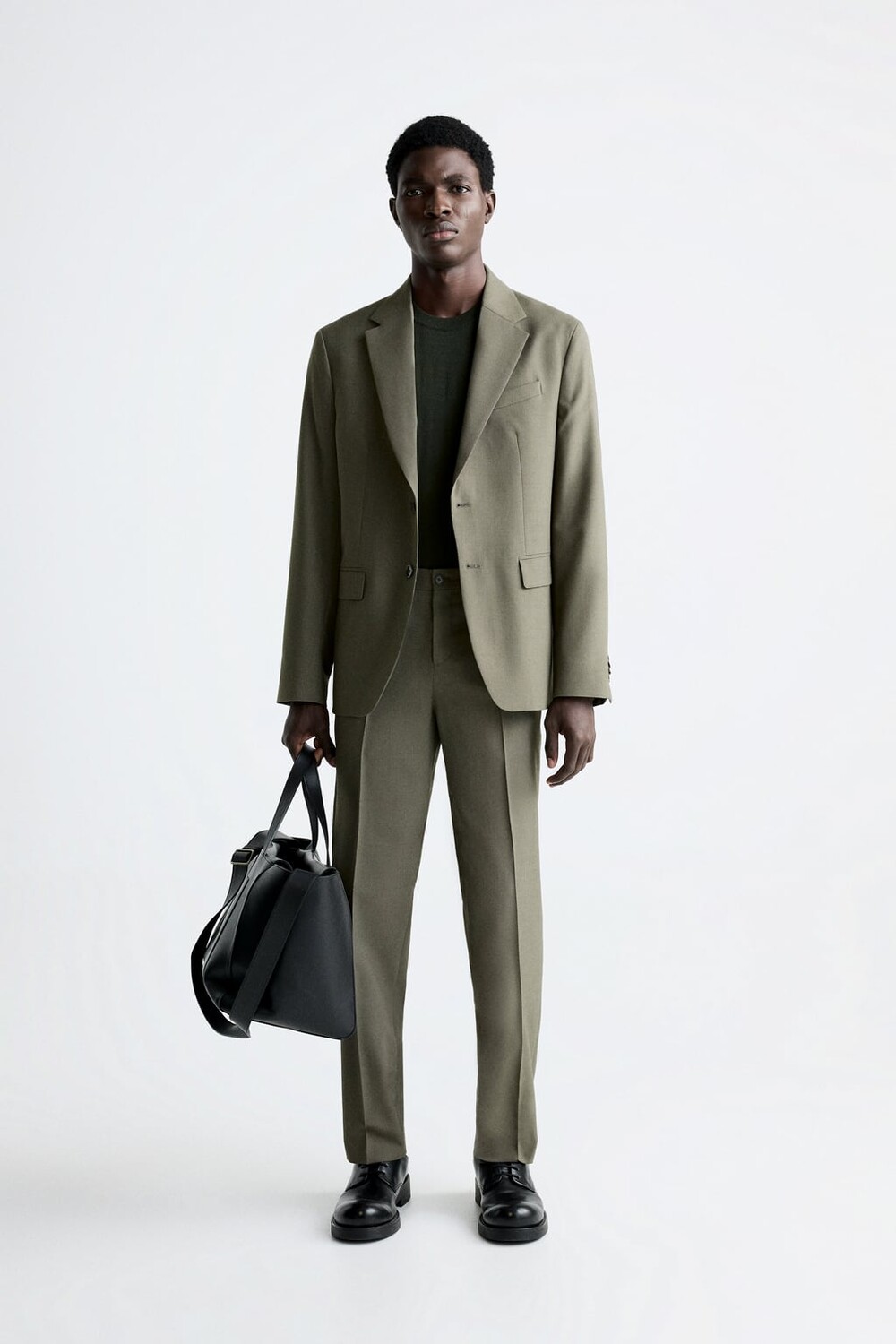 

Шерстяные костюмные брюки ZARA, зеленый
