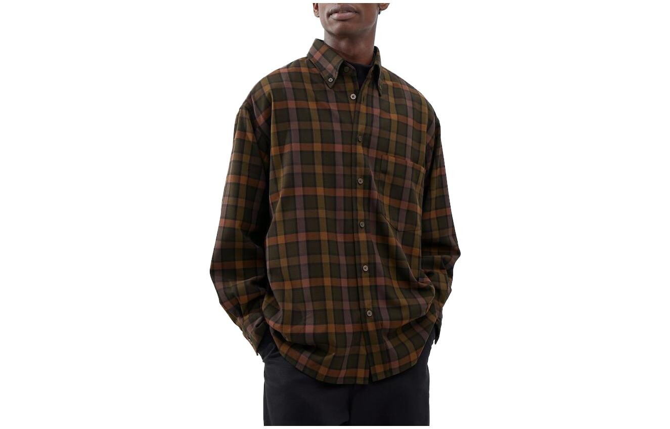 

Мужская рубашка серии U FW23, темно-коричневая Uniqlo, коричневый