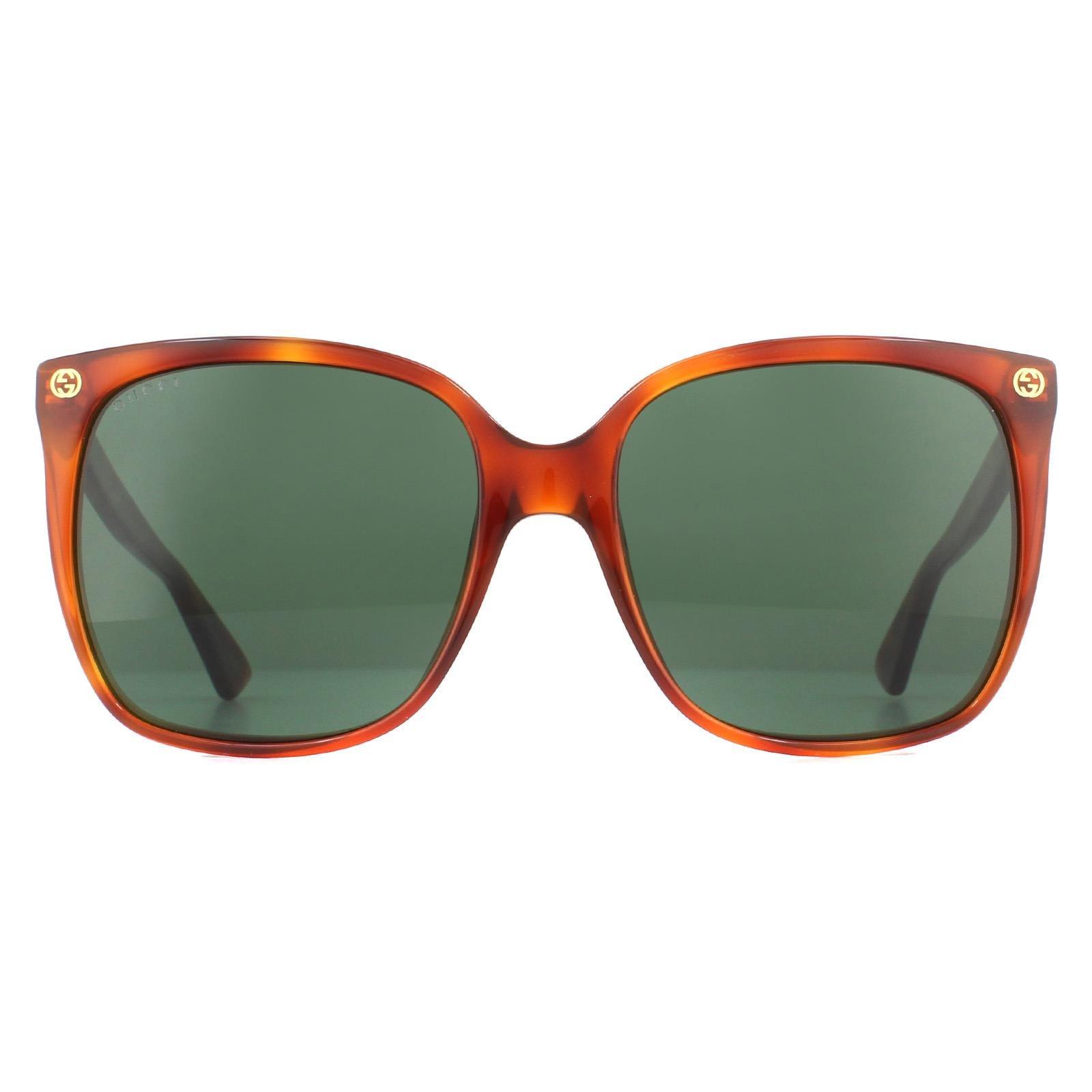 Квадратные зеленые солнцезащитные очки Havana Gucci, коричневый