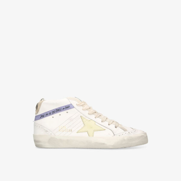 

Кроссовки Mid star 11500 из кожи с логотипом средней высоты Golden Goose, белый