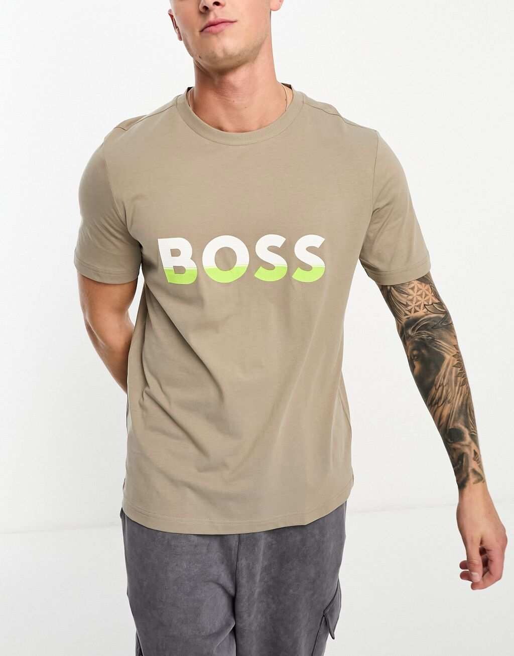 

Серая футболка BOSS Green Tee1, Серый