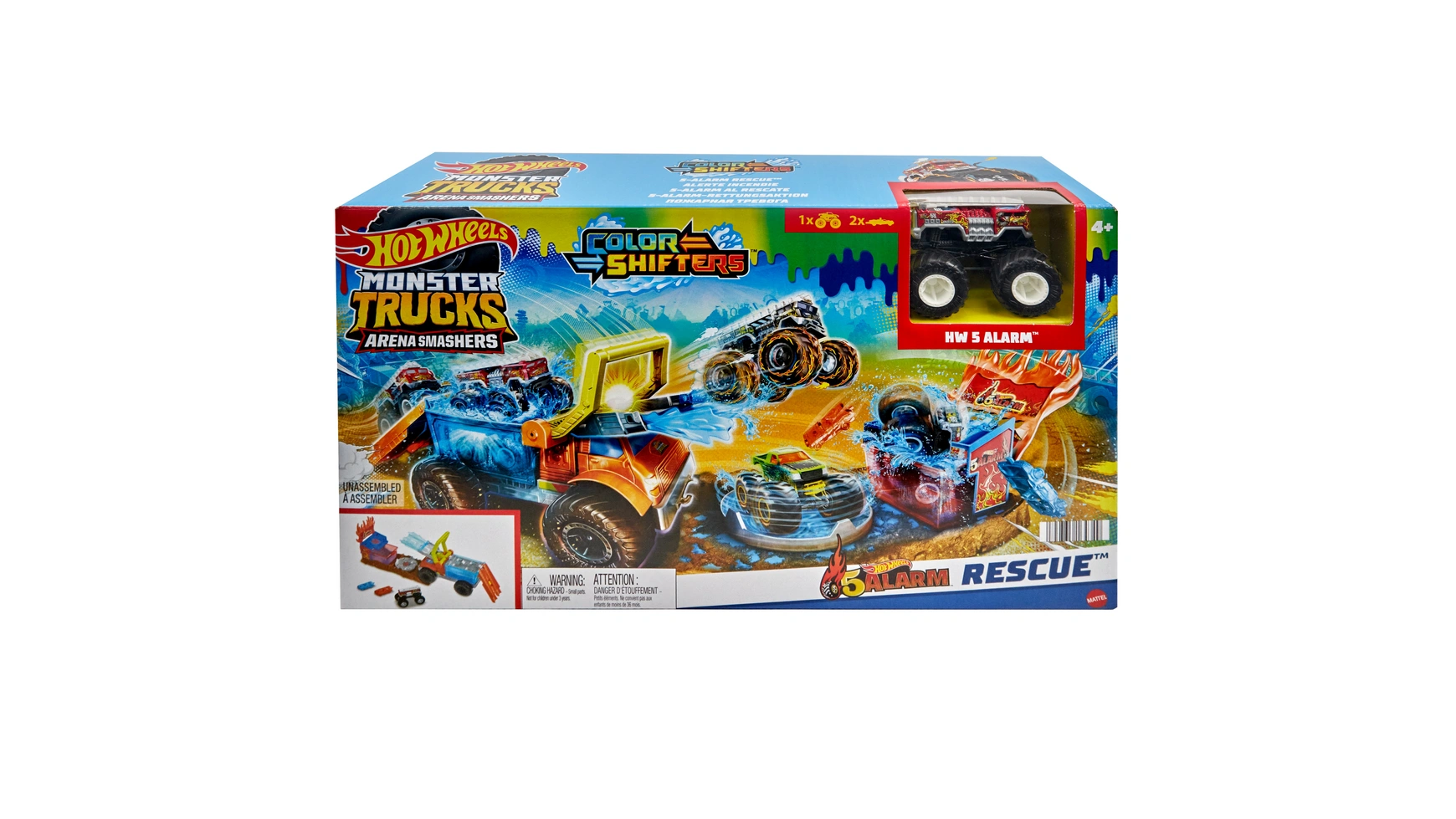 Hot wheels monster trucks arena world: спасательная миссия с 5 сигналами тревоги Mattel