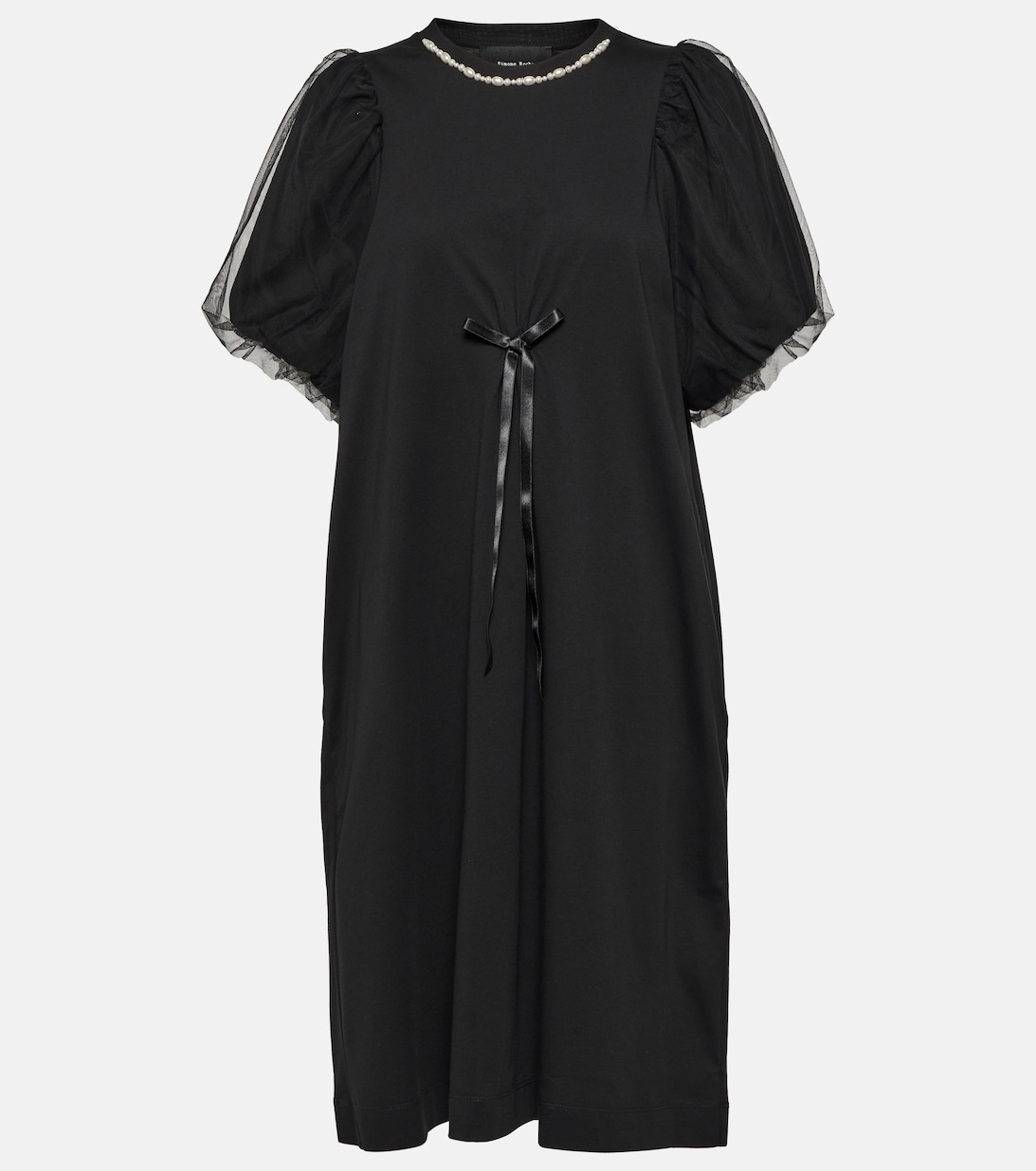 Украшенное платье миди SIMONE ROCHA, черный бежевая юбка миди со складками simone rocha