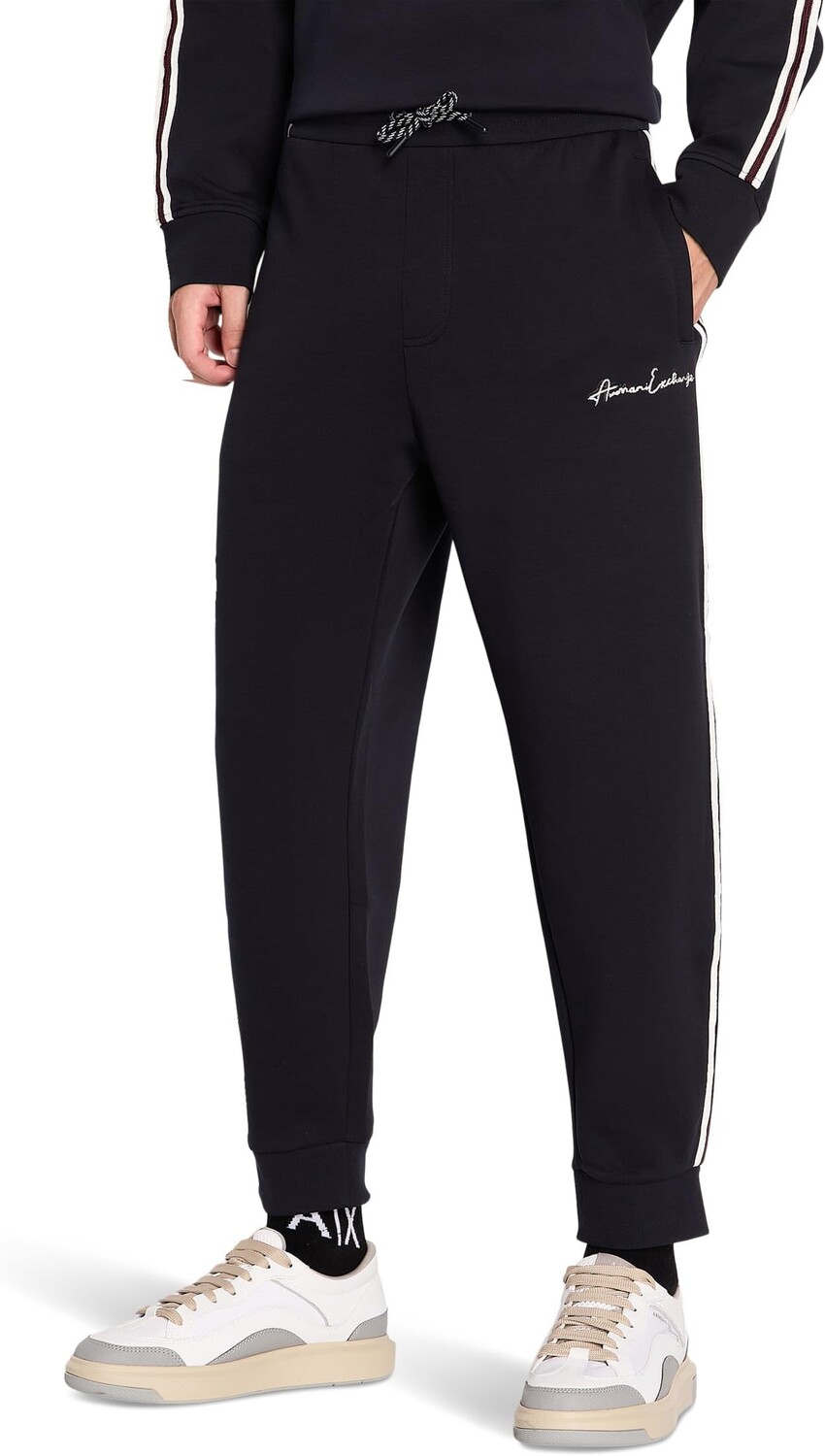 Джоггеры с логотипом и надписью Armani Exchange, цвет Deep Navy ...
