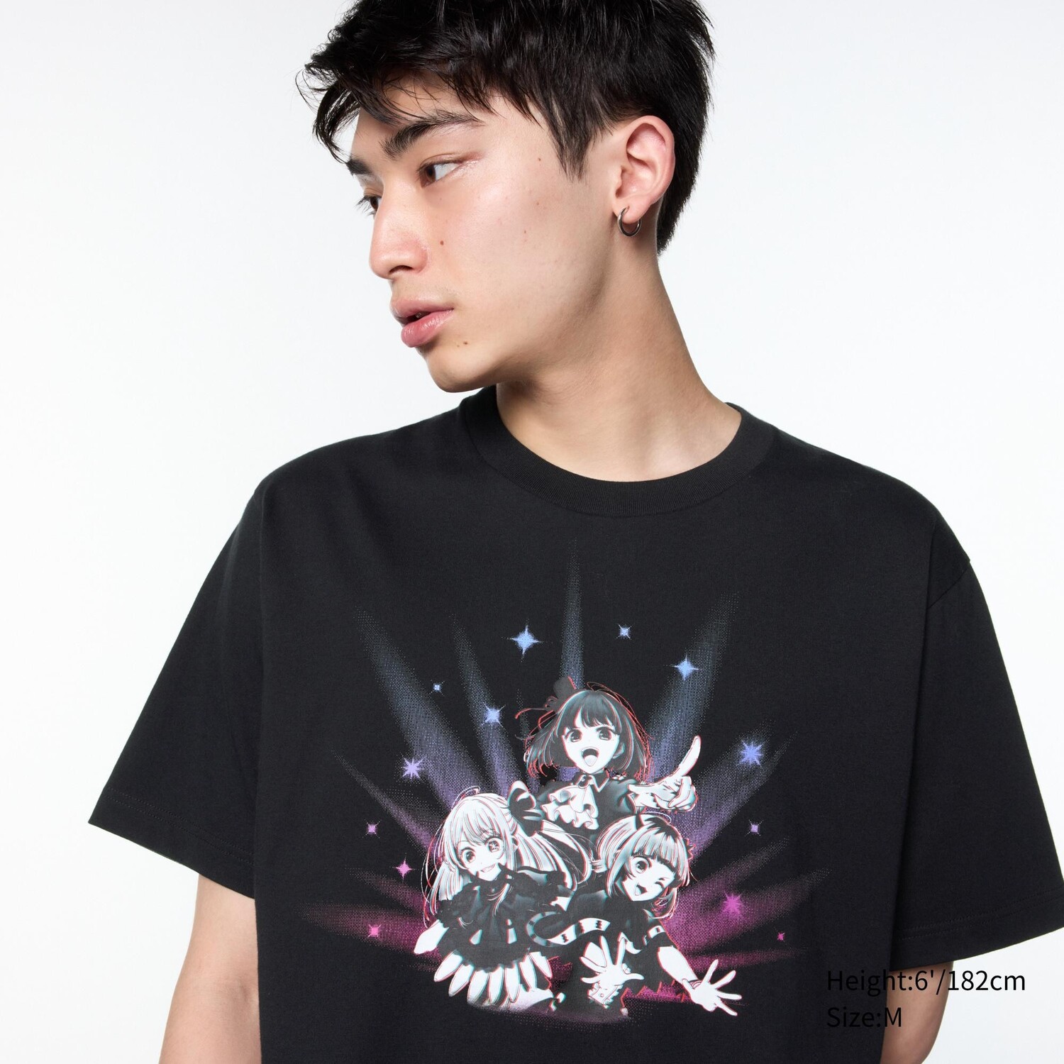 

Футболка с принтом UT OSHI NO KO UNIQLO, черный
