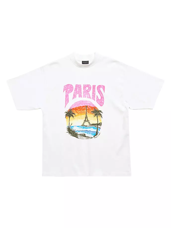 

Футболка средней посадки Paris Tropical Balenciaga, белый