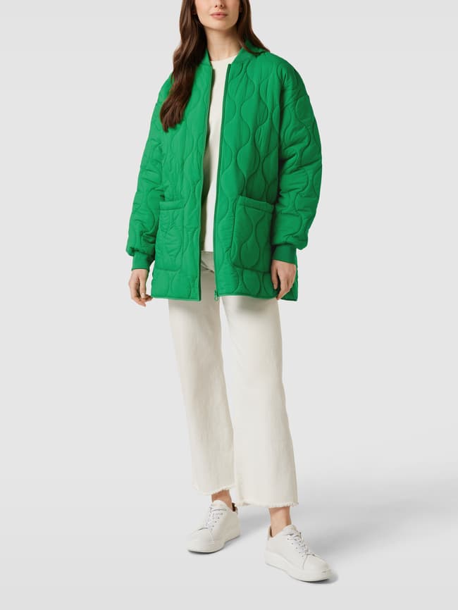 Стеганая куртка со структурированным узором Jake*s Casual, зеленый куртка s oliver демисезон зима силуэт прямой карманы без капюшона стеганая размер l серый белый