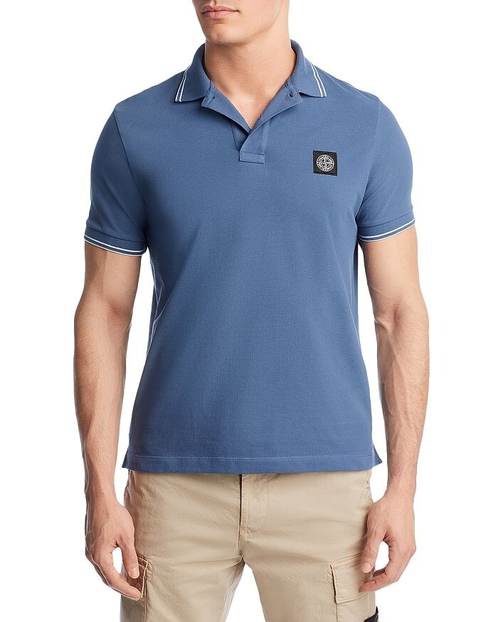 

Рубашка-поло Slim Fit с воротником-стойкой и короткими рукавами Stone Island