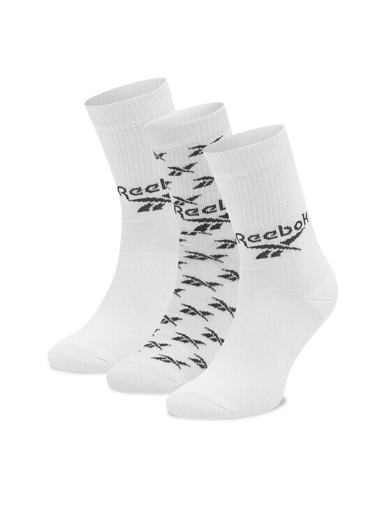

Комплект из 3 высоких носков унисекс Reebok, белый