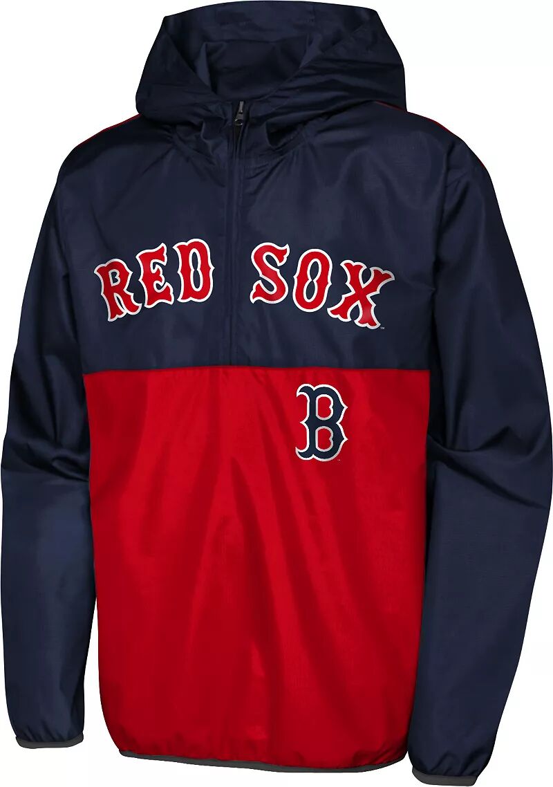 Mlb Team Apparel Молодежная толстовка с капюшоном Boston Red Sox с цветными блоками и турниром Большого шлема
