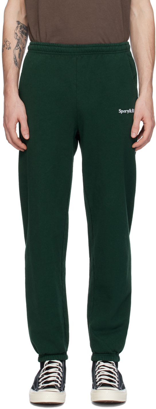 Зеленые спортивные штаны с вышивкой Sporty & Rich