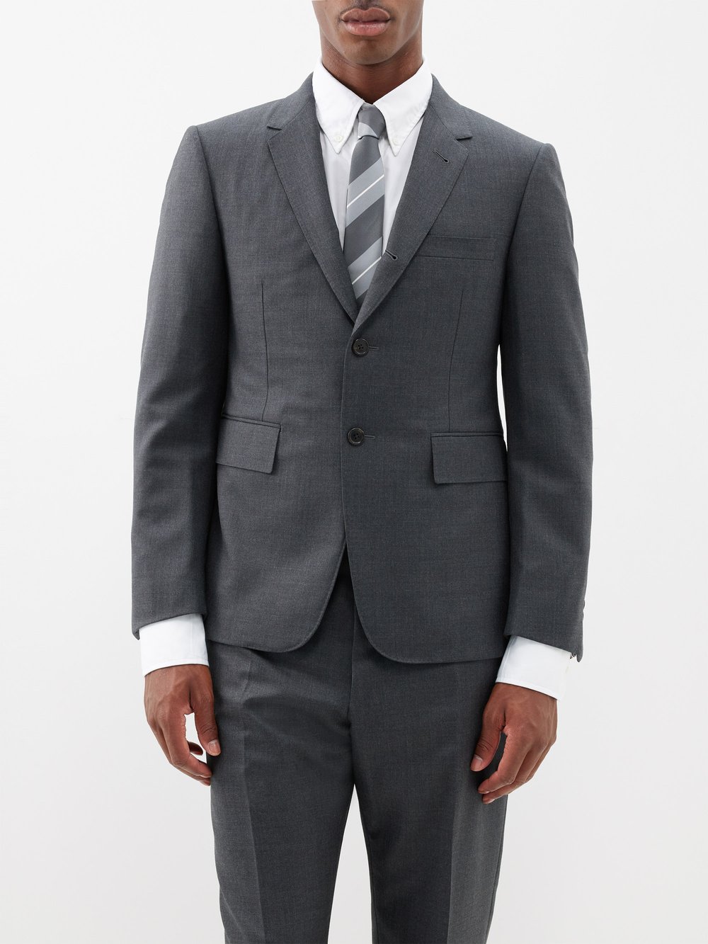 Куртка super 120s из шерстяного твила Thom Browne, серый