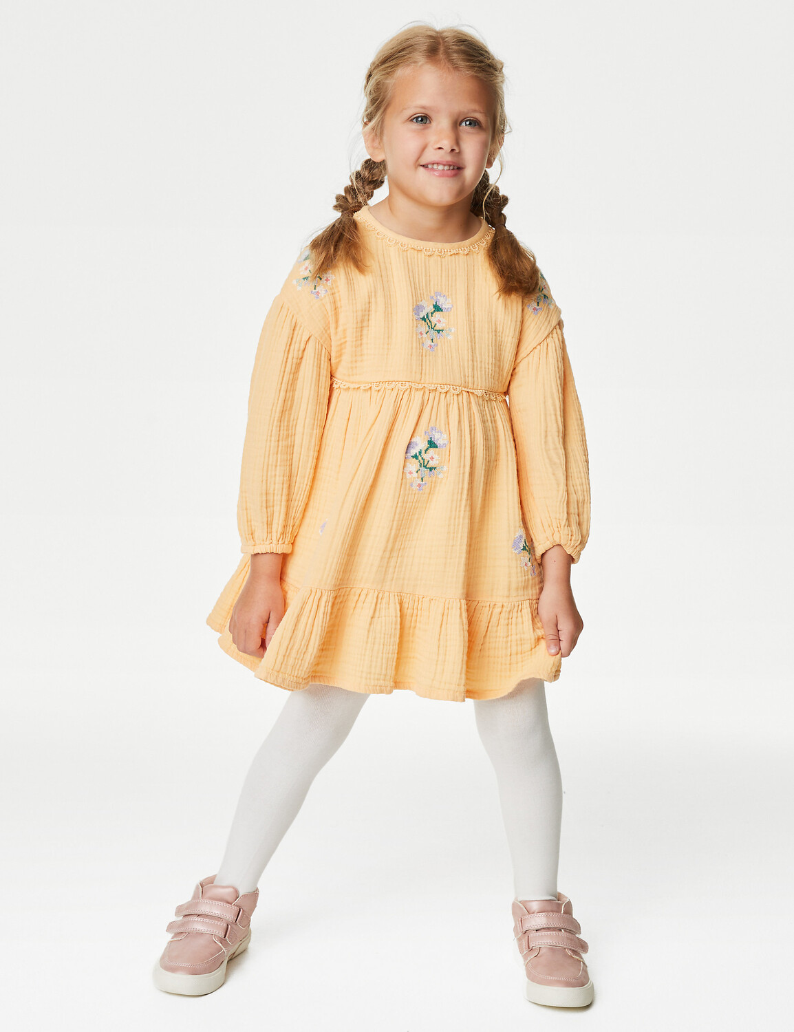 

Комплект из 2 предметов из хлопка с цветочным принтом (2–8 лет) Marks & Spencer
