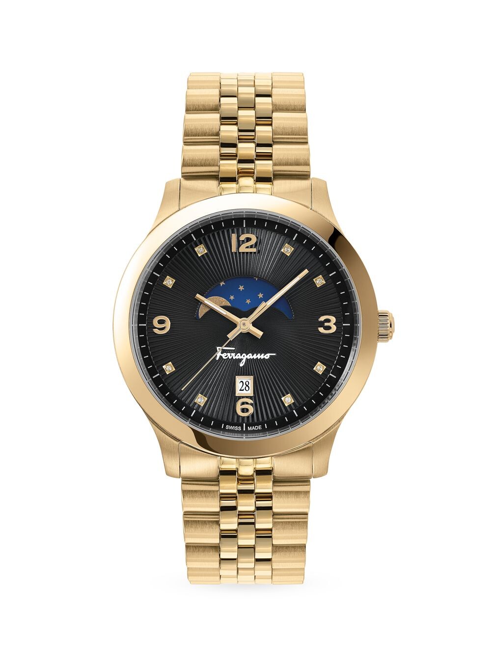 

Часы с браслетом из нержавеющей стали Duo Moonphase FERRAGAMO, желтый