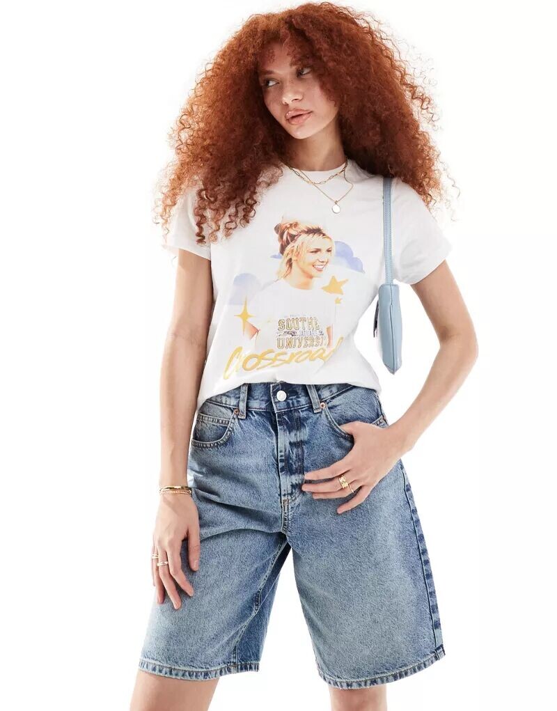 

Белая футболка с изображением лицензии Britney Spears Crossroads ASOS